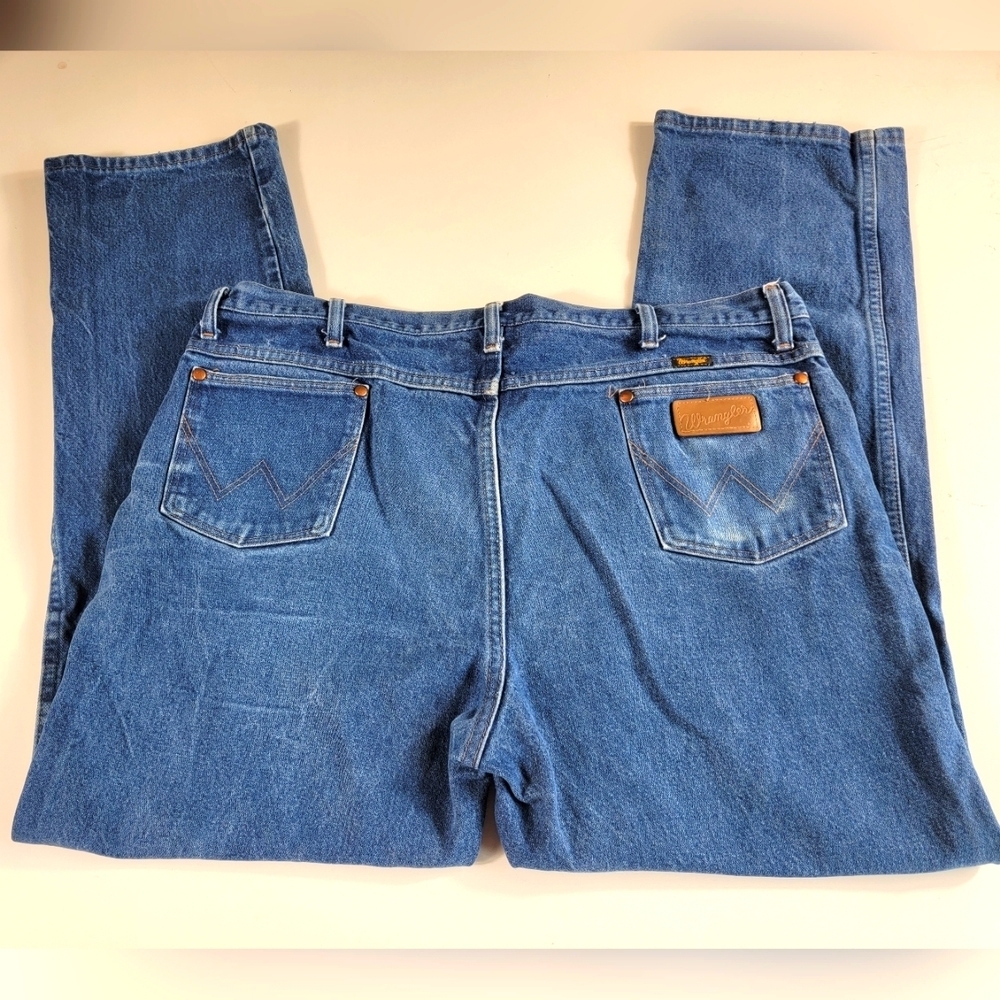 WRANGLER 936DEN Men's Size 42x32 Cowboy Cut Rigid Slim Fit Jeans western rodeo ^